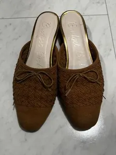 Bridget Birkin メッシュ リボン サンダル ブラウンのサムネイル