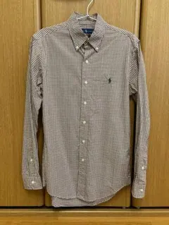 【極美品】ポロ ラルフローレン ストレッチシャツ ギンガムチェック 茶 × 緑