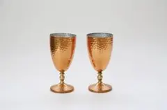 純銅 鎚目ワイングラス２個セット