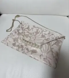 ベージュ クラッチバッグ　パーティバック　結婚式　美品
