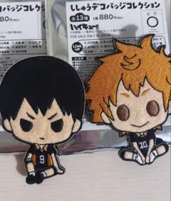 ハイキュー‼︎ 影山飛雄・日向翔陽 刺繍バッジ 2個セット