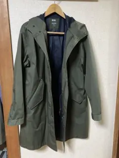 UNIQLO フード付きモッズコート Lサイズ オリーブ　ブロックテック製