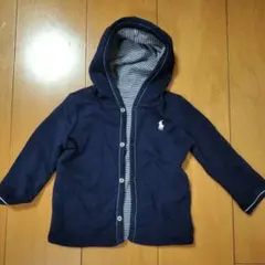 ポロ フード付きネイビー トレーナー