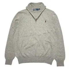 美品 ポロ ラルフローレン ハーフジップニット XL
