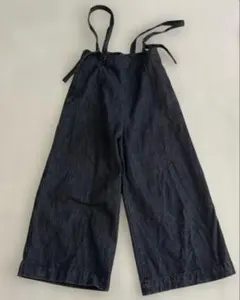 ハイウェストデニム　サロペット　デニム　ワイド
