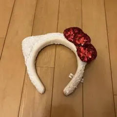 Hello Kitty カチューシャ 白 赤リボン