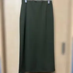 UNIQLO ユニクロ ストレッチダブルフェイスナロースカート オリーブ Lのサムネイル