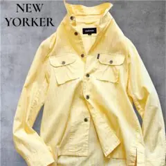 NEWYORKER シャツ　美品　長袖　サファリ風　リネン　ストライプ　春夏のサムネイル