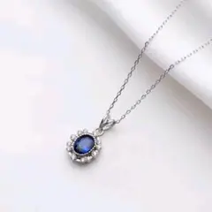 X755 サファイア ネックレス レディース シルバー ダイヤ k18 S925
