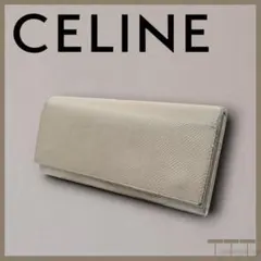 CELINE 長財布 フラップウォレット ロゴ入り バイカラー フィービー期