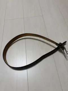 HERMES エルメス レザー×トアルアッシュ ベルトのみ こげ茶 ブラウン