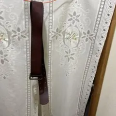 美品　未使用に近い】ダークブラウン レザーベルト 幅広デザイン 104cmのサムネイル