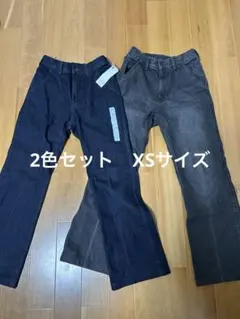GU フレアジーンズ（丈長め）　2色セット　XS