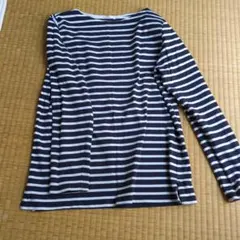 ネイビーとホワイトのストライプ長袖Tシャツ Mサイズ