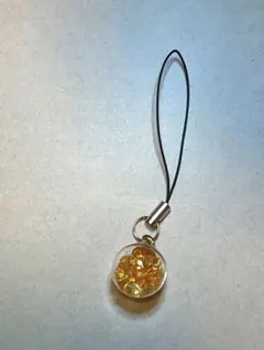 ガラスドーム　ストラップ　根付　バッグチャーム