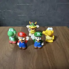 任天堂マリオ　ソフビ　指人形　レトロ　レア５体のサムネイル
