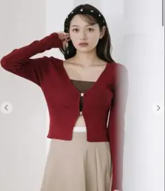 COCO DEAL　ココディール ショート丈フロントパーツリブニットカーディガン