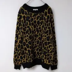BROWNY【М】ニット　長袖　レオパード　冬　オークル　ブラック