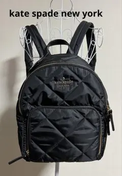 ［新品］kate spade new york キルティングバックパック 黒