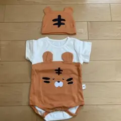 ロンパース60センチ　帽子セット　虎柄　新品未使用