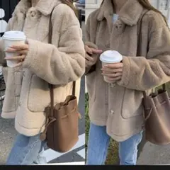 BLATE エコファーコート ミルクティーベージュ