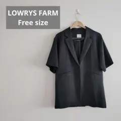 ローリーズファーム　バスケットジャケット 半袖　ダークグレー　フリー