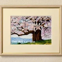 アクリル画 原画 「三春滝桜」額縁付 SMサイズ 風景画 - メルカリ