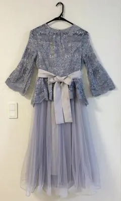 くすみブルーパーティードレス　ドレス　結婚式用ドレス