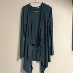 ユニクロ　カーディガン　ロング　Lサイズ　グリーン