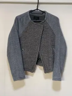 【美品】⭐️VEVS⭐️グレー ・ノーカラージャケット⭐️