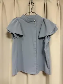 【引越し値下げ】グレイル　ダブルフリルスリーブブラウス　パールボタン