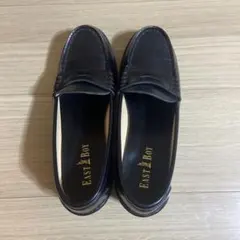 超美品EAST BOY 黒 厚底ローファー24.0