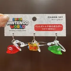 新品　USJ限定　マリオルイージピーチ姫のチャームセット　めじるしアクセサリー