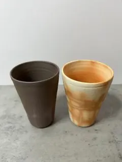 【新品未使用】陶器製タンブラー２個セット（箱入り）