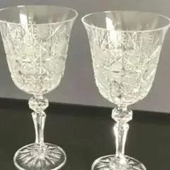 ボヘミアングラス　ペア　2個セット　①② かけ有