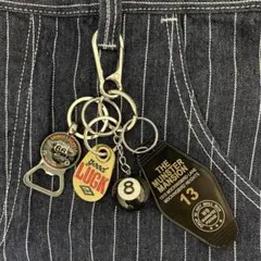 キーホルダー 4点セット ストリート アメカジ カラビナ付き メンズ 懐古