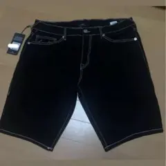 True Religion ショートパンツ ブラック ホワイトステッチ W36のサムネイル