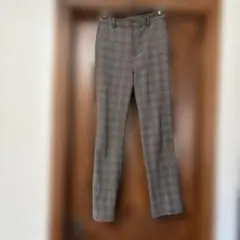 ユニクロ　スマートアンクルパンツ　チェック　丈長め　S
