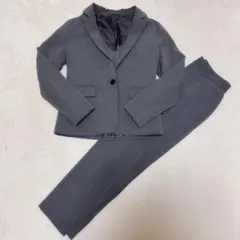 洗える　GU セットアップ　パンツスーツ ビジネススーツ　グレー　無地 Sサイズ
