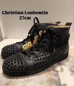 ルブタン スパイク ハイカット 黒金 サイズ不明