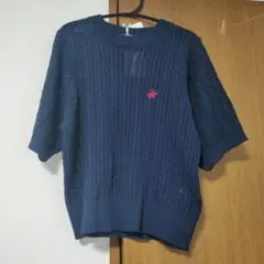 半袖ニット ネイビー カットソー　POLO　Мサイズ