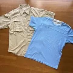 メンズ 半袖シャツ Tシャツ 2点セット Lのサムネイル