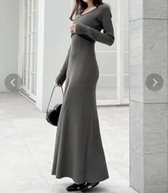 【入手困難 美品】 リゼクシー コルセットデザインニットワンピース グレー F