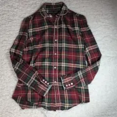 美品　Ralph Lauren 赤チェック柄長袖シャツ 9 М　ミニフリル付き