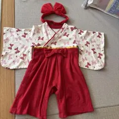 ディズニー　ミニー　袴ロンパース　80