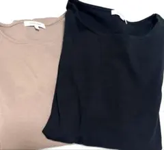 美品☆GLOBAL WORK ドルマン風半袖ブラウン、ブラックMサイズ2枚セット