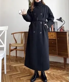 【moment+】ライトニットメルトン2WAYカラーアレンジロングトレンチコート