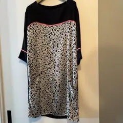 ヒョウ柄 ひざ丈ワンピース