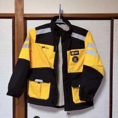 美団外送 ジャケット 黒/黄 反射ストライプ