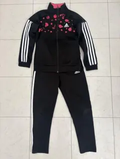 adidas ジャージ 黒/ピンク ドットデザイン